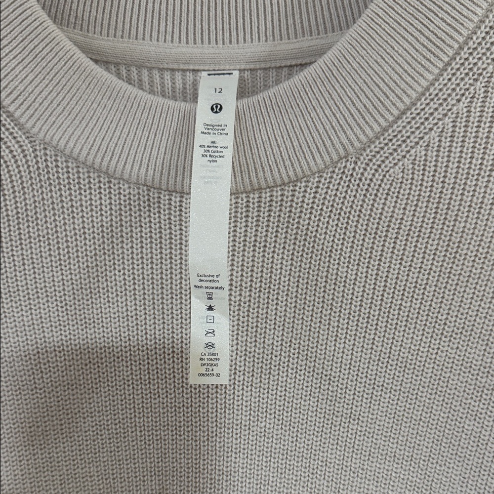 Beige Ribbed Knit Sweater - Picture 2 of 7